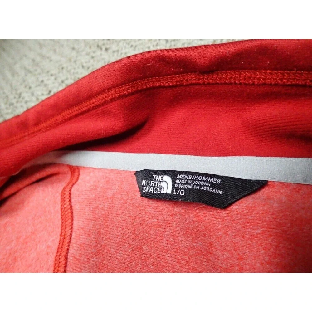 The North Face Full Zip Fleece Jacket Mens Large Orange Red Excellent Hiking